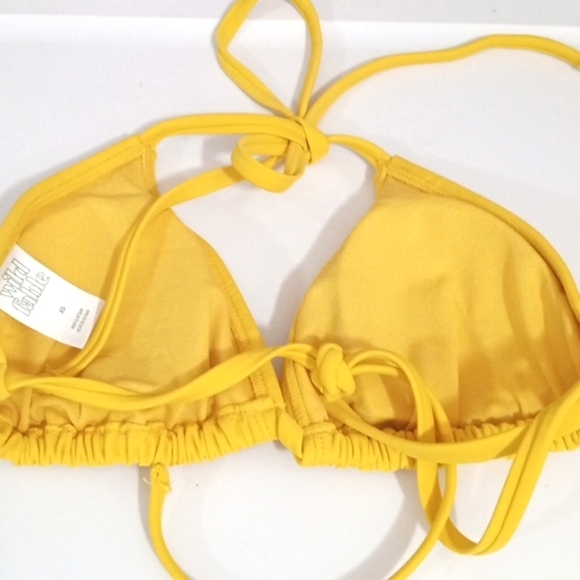 WILD FABLE GOLD HALTER TIE SILVER SEQUIN MOON & STARS BIKINI TOP SIZE XS NWOT - Picture 5 of 6